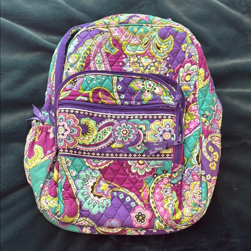 Vera Bradley Women's Purple and Teal Backpack
